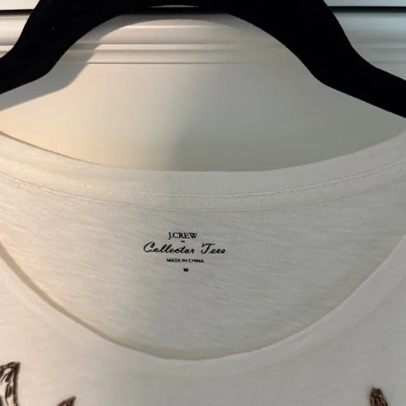 J. Crew cream Reindeer beaded collector Graphic Tee. Medium - Picture 3 of 9